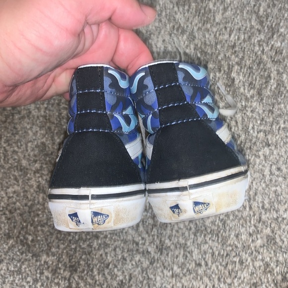 Vans blue flames high tops size 2 - Picture 4 of 5